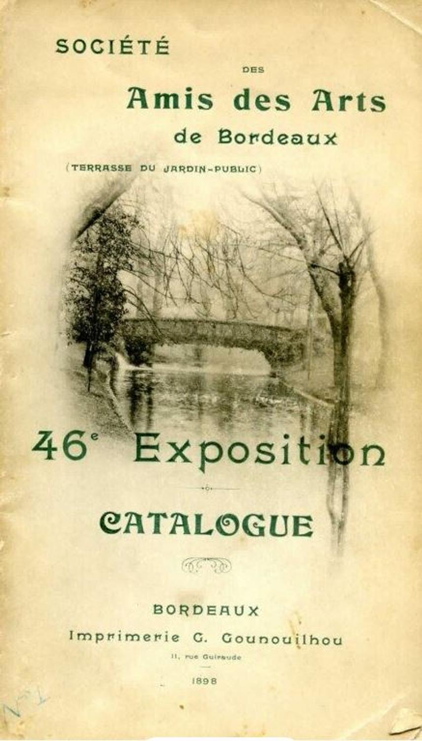 Couverture du catalogue 1898 de la Société des Amis des Arts de Bordeaux