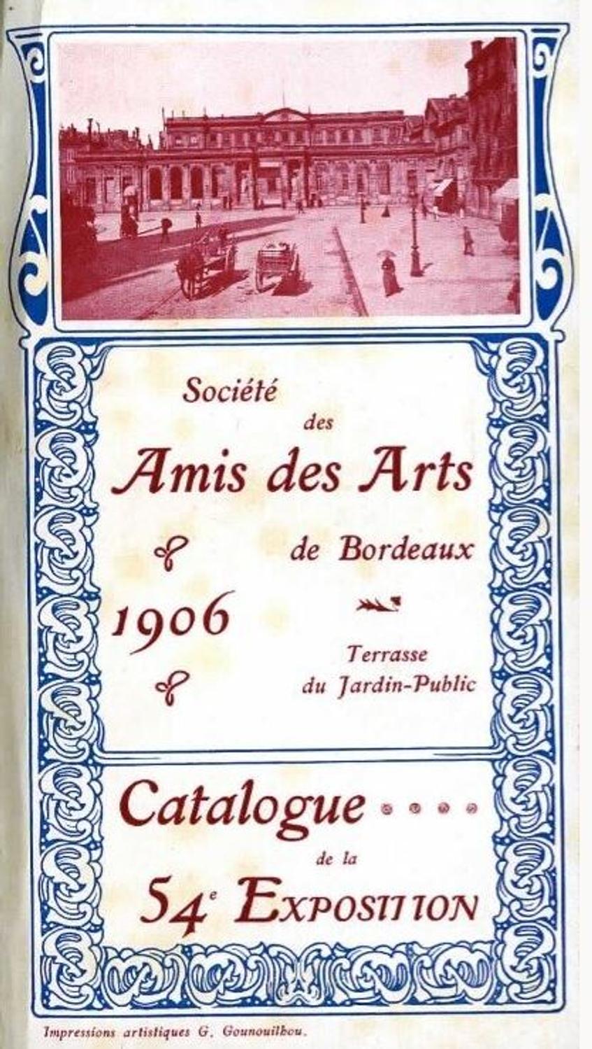 Couverture du catalogue 1906 de la Société des Amis des Arts de Bordeaux