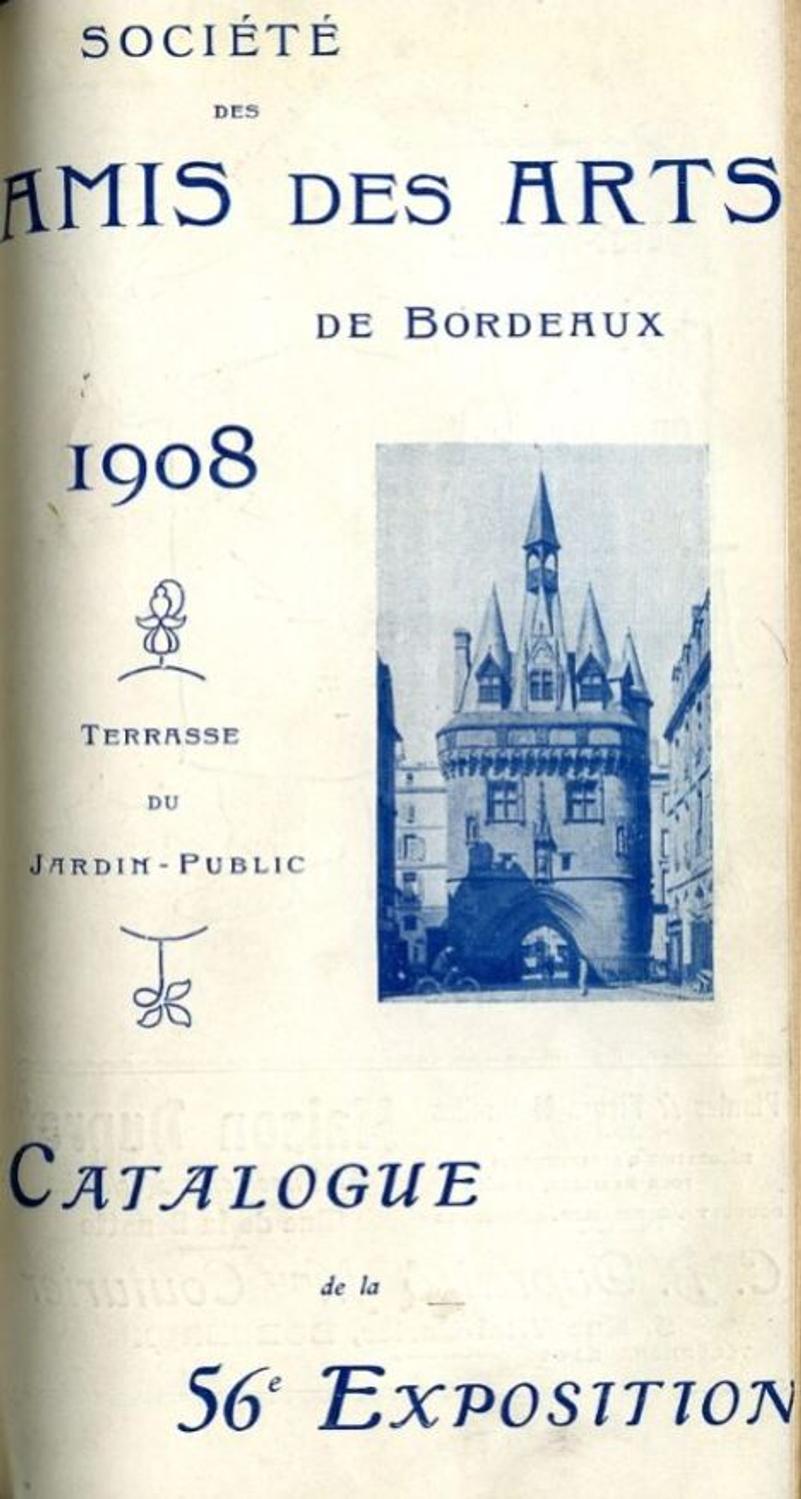 Couverture du catalogue 1908 de la Société des Amis des Arts de Bordeaux