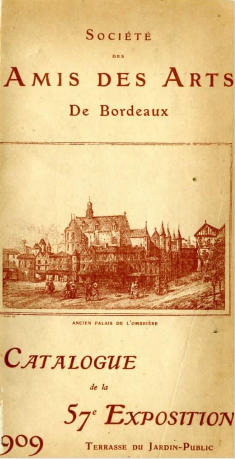 Couverture du catalogue 1909 de la Société des Amis des Arts de Bordeaux