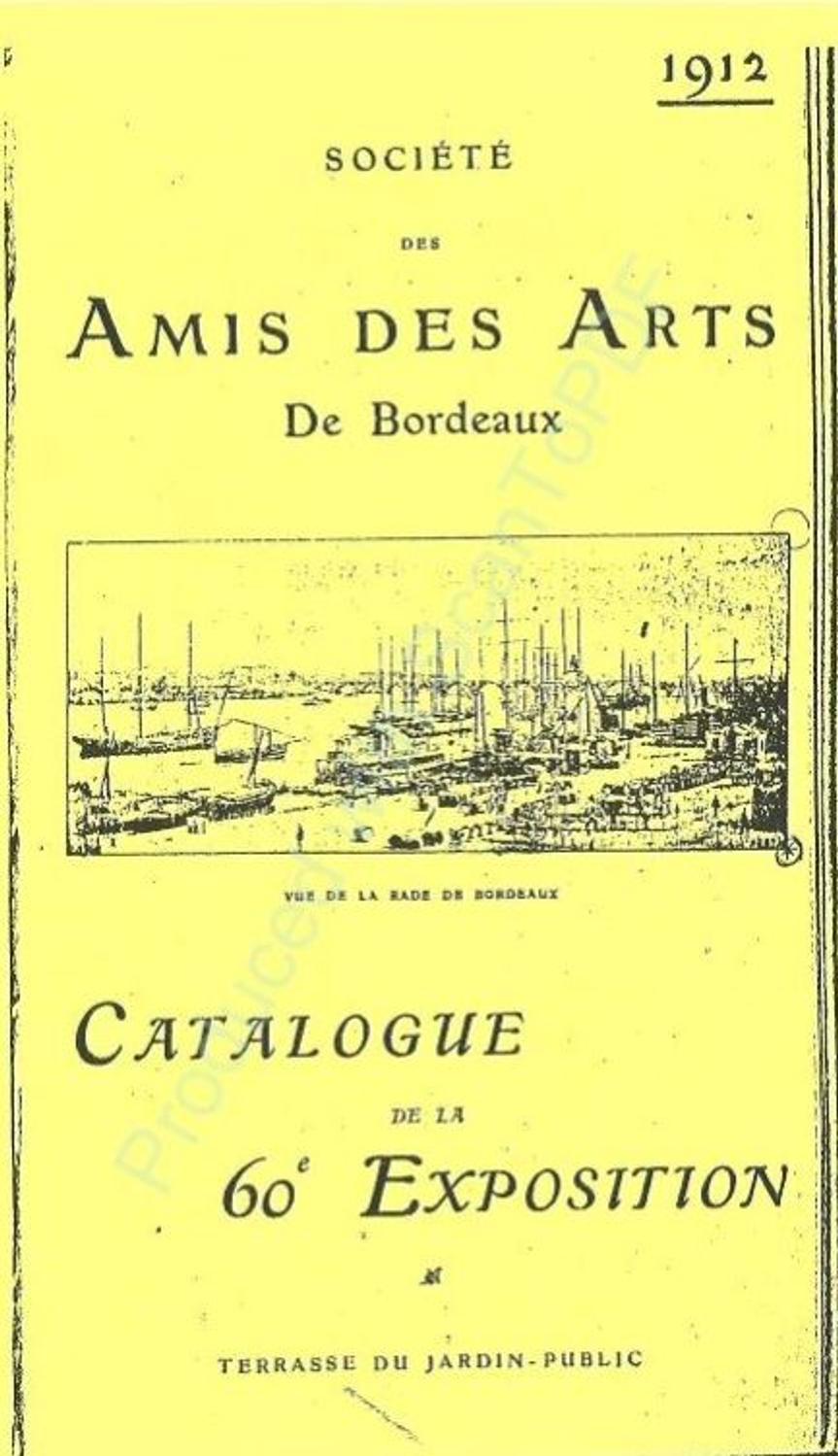 Couverture du catalogue 1912 de la Société des Amis des Arts de Bordeaux