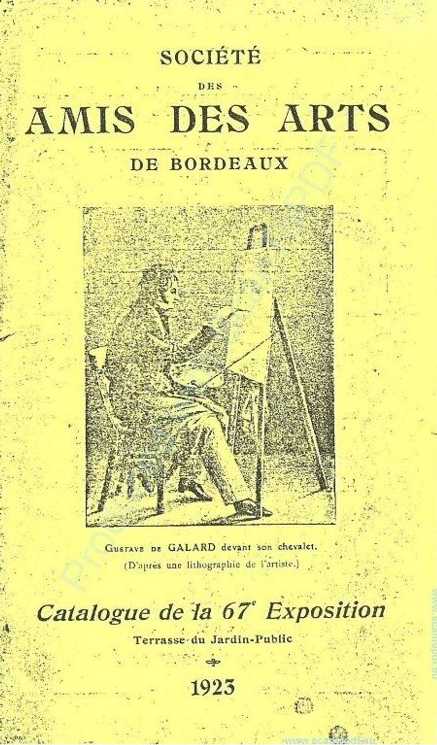 Couverture du catalogue 1923 de la Société des Amis des Arts de Bordeaux