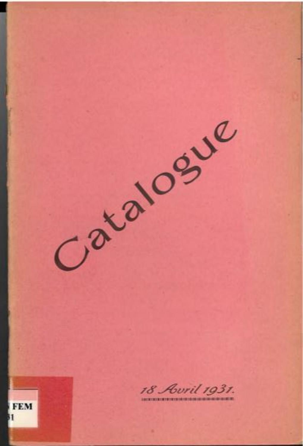 Couverture du catalogue de la Société des Femmes Artistes 1931