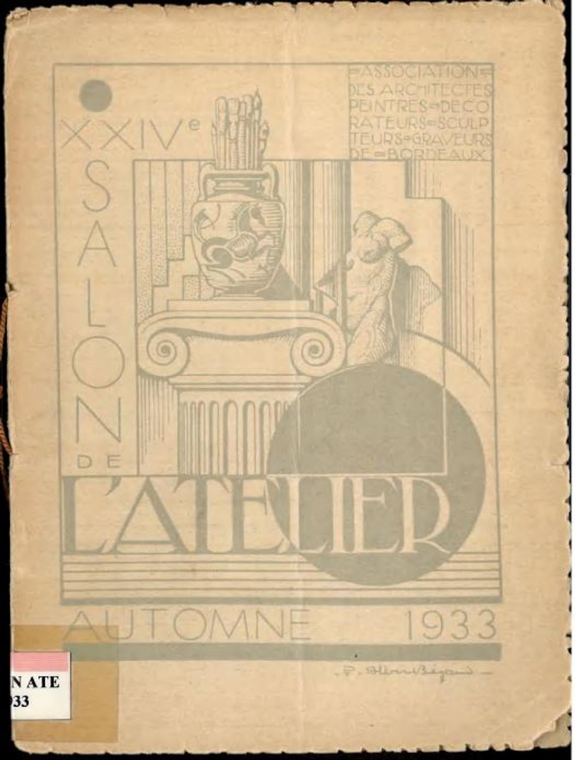 Couverture du catalogue L'Atelier 1933