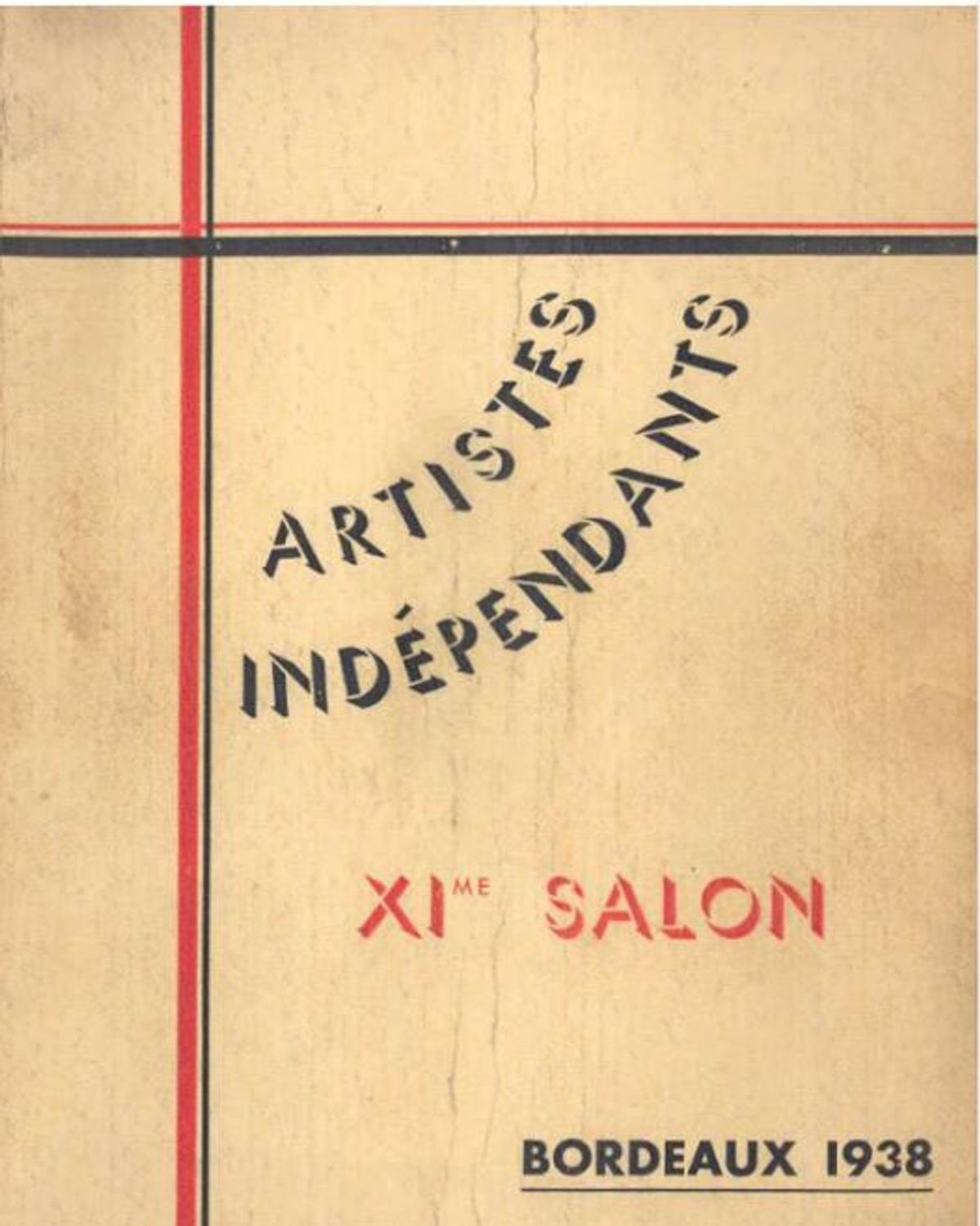 Couverture du catalogue de 1938 du Salon des Artistes Indépendants Bordelais