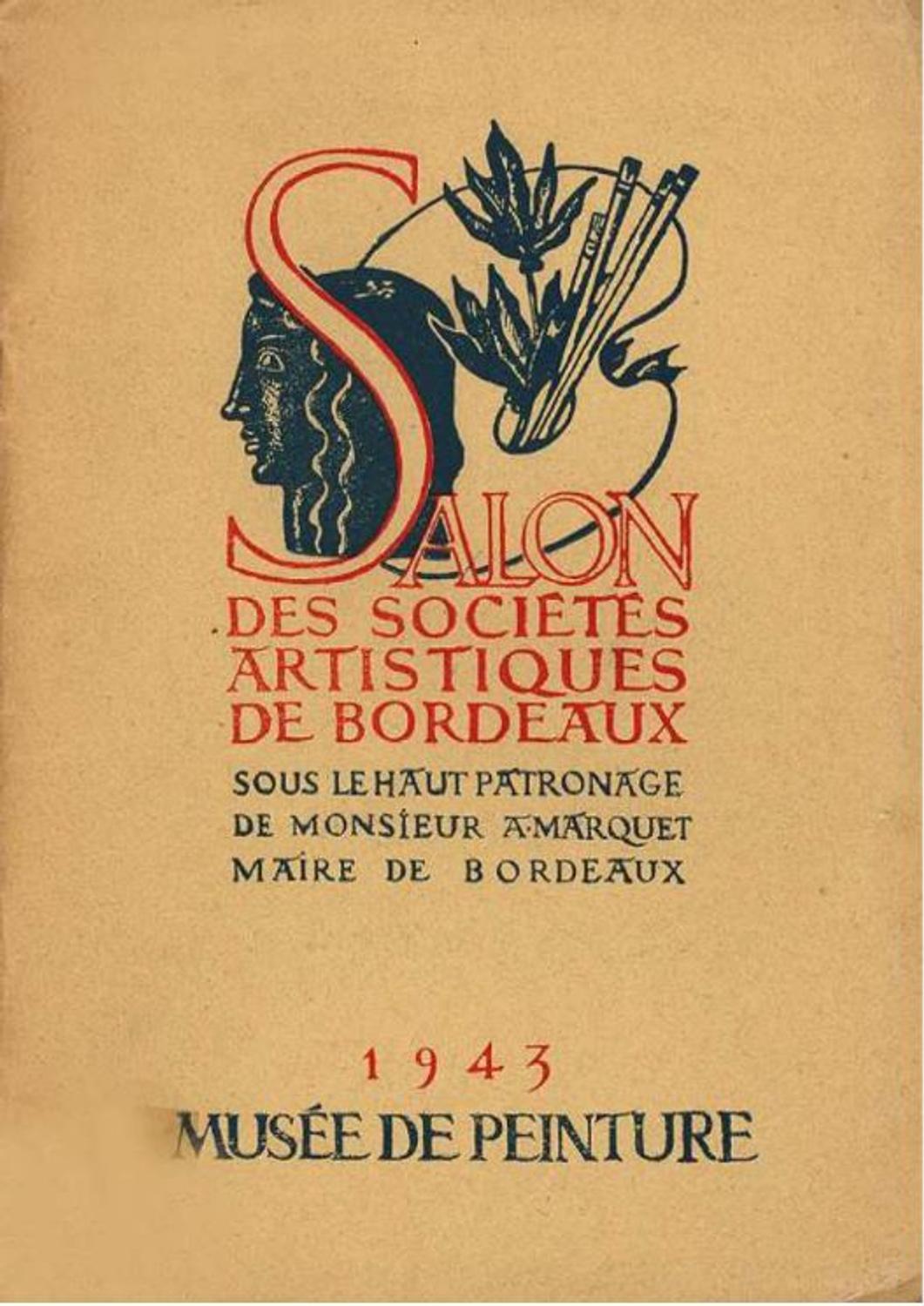 Couverture du catalogue de 1943 du Salon des Sociétés Artistiques de Bordeaux