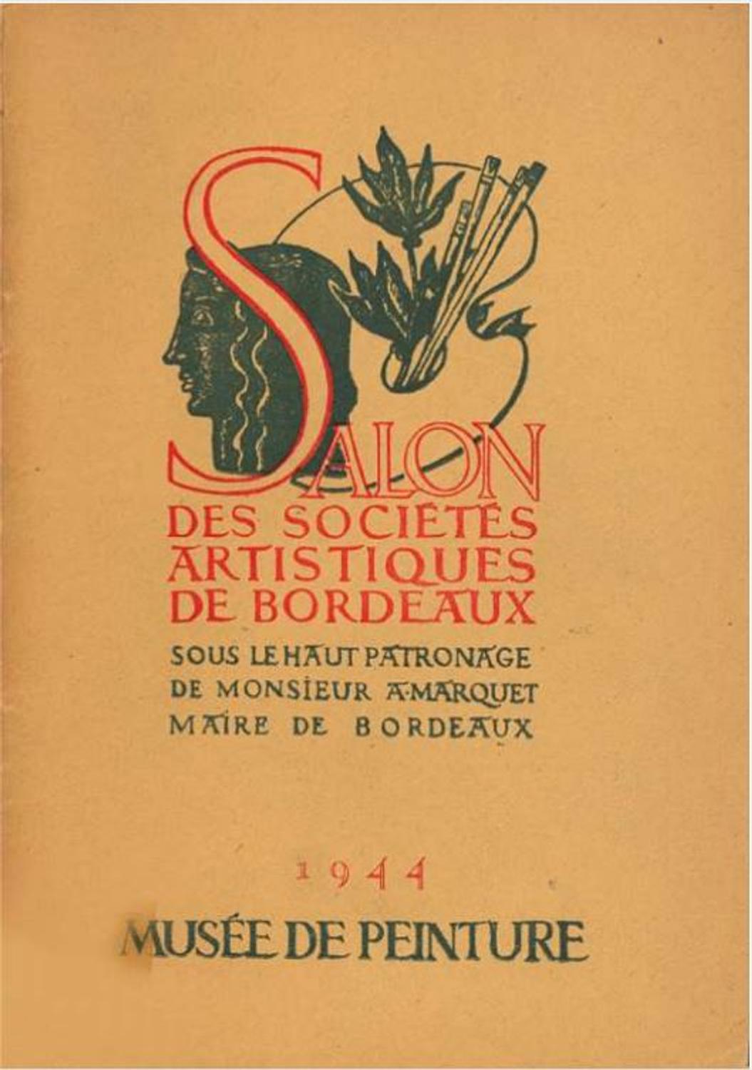 Couverture du catalogue de 1944 du Salon des Sociétés Artistiques de Bordeaux