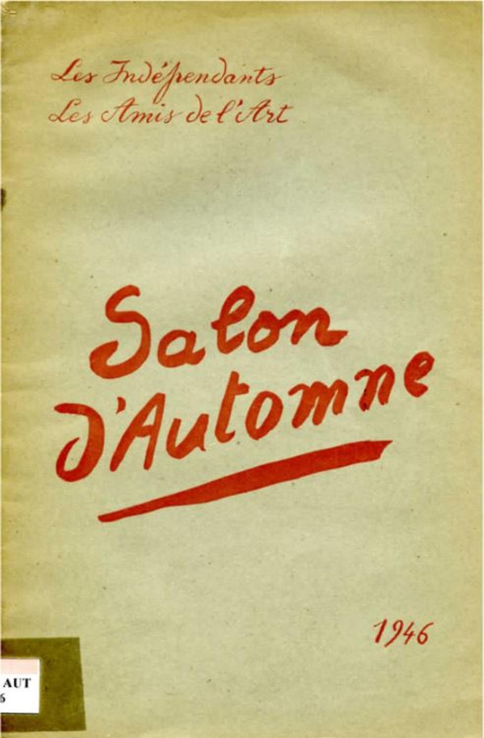 Couverture du catalogue du Salon d'Automne de 1946 des Artistes Indépendants Bordelais et des Amis de l'Art