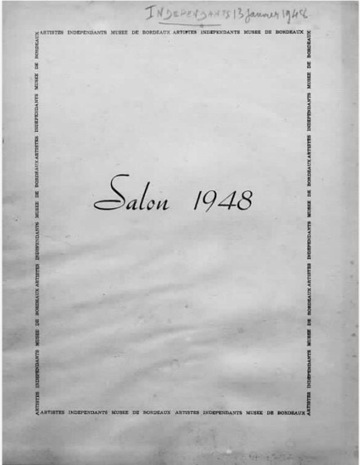 Couverture du catalogue du Salon de 1948 des Artistes Indépendants Bordelais 