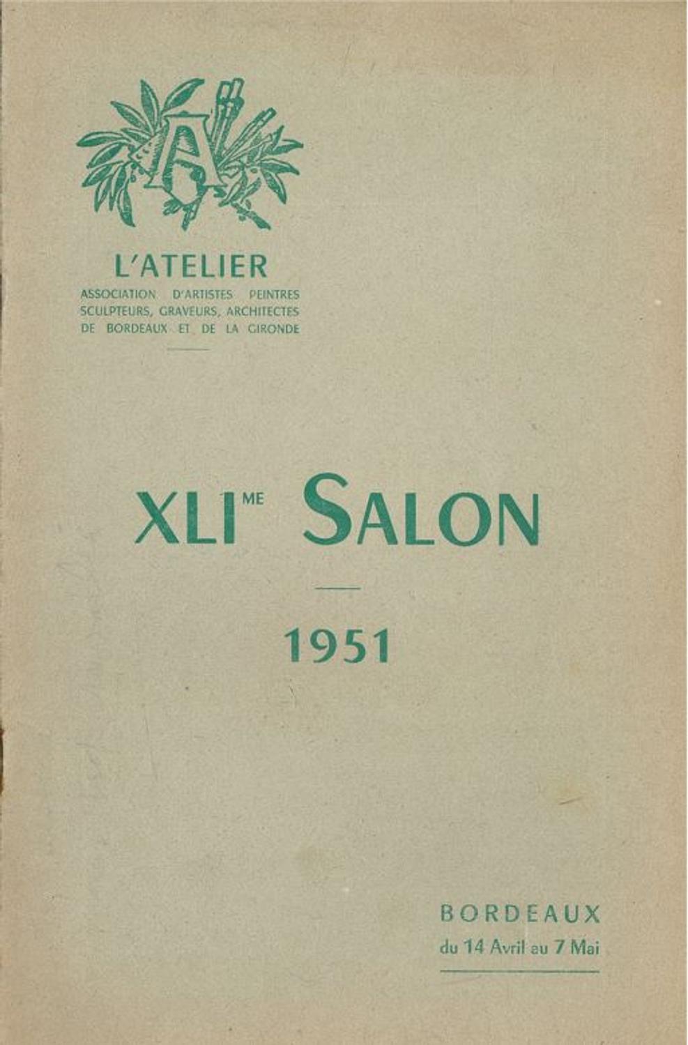 Couverture du catalogue du Salon de l'Atelier 1951