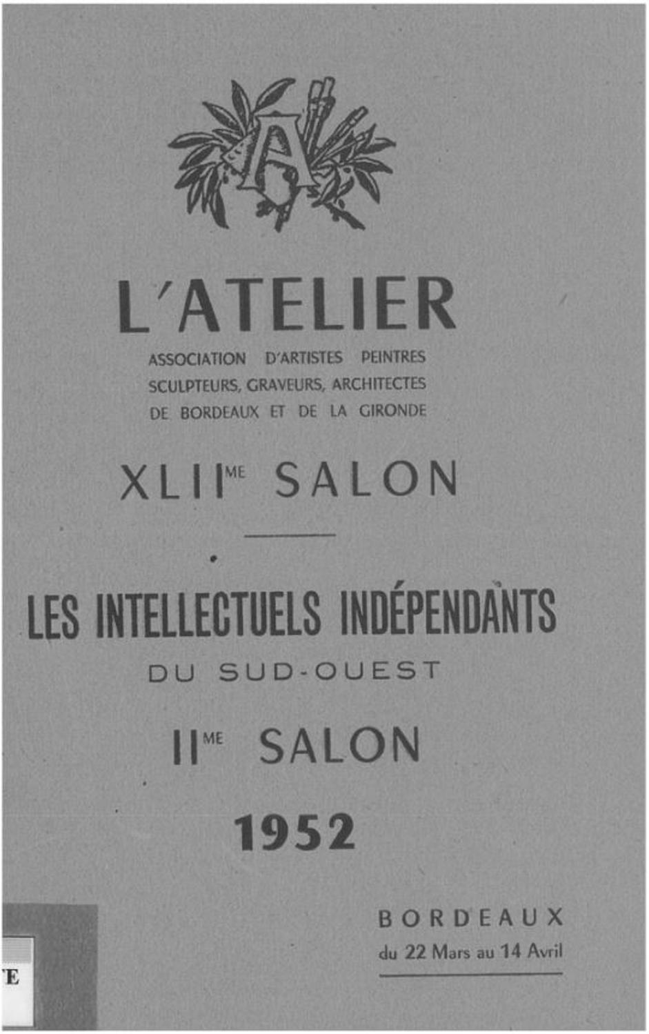 lien vers le catalogue du Salon de l'Atelier 1952