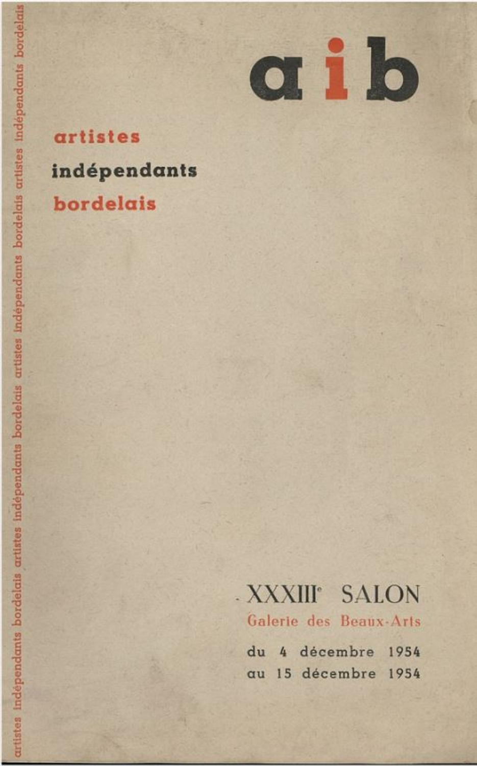 Catalogue de Salon des Indépendants Bordelais de 1954