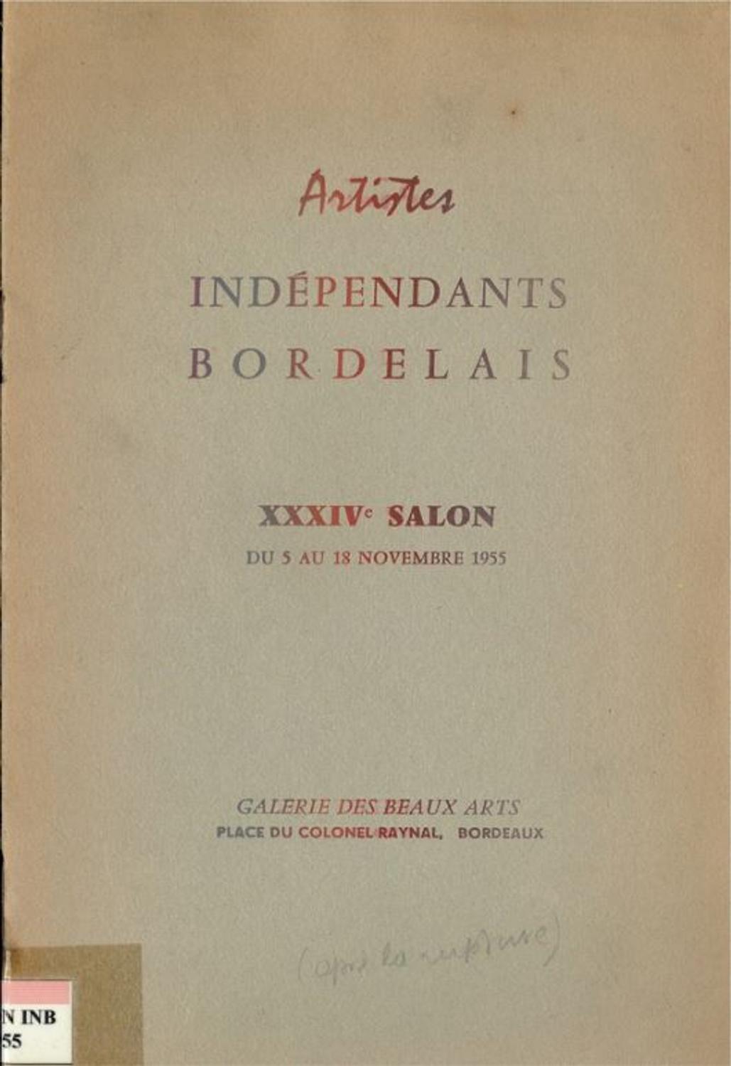 Catalogue du Salon des indépendants de 1955